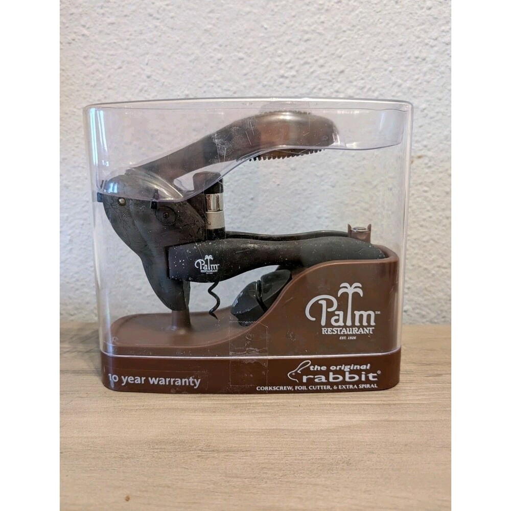 Rabbit Lever Corkscrew Wine Opener Set Palm Restaurant Edition w/ Foil Cutter